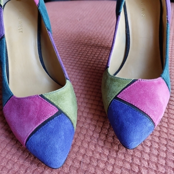 Nine West Multi-coloured Suede High Heel Shoes. Size 8M - Picture 2 of 12